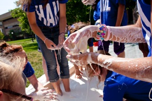 Oobleck on student's hands